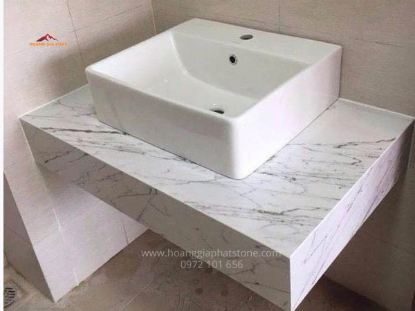 Bàn Lavabo Đá Trắng Ý