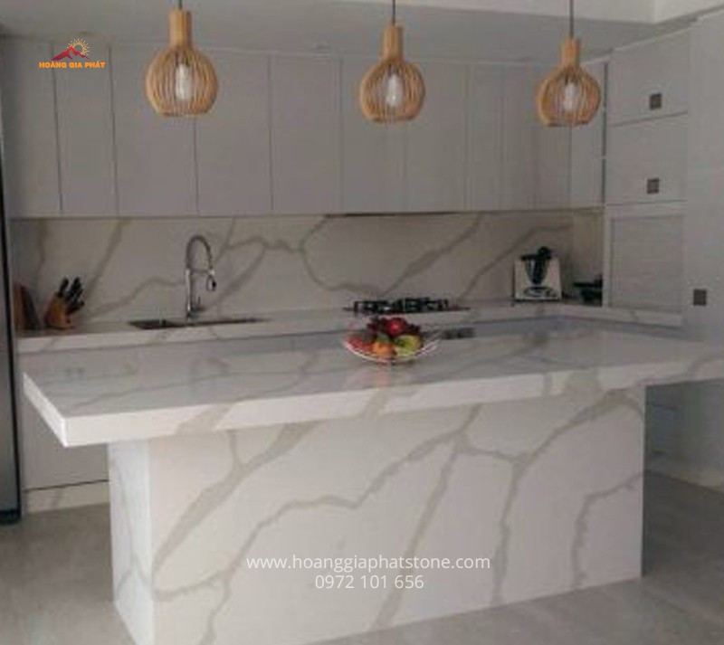 Đá Vinaquartz VQ8092W -  Lựa chọn tuyệt vời cho mặt bàn bếp